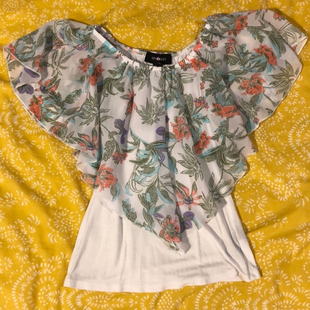 Tank top with shear overlay